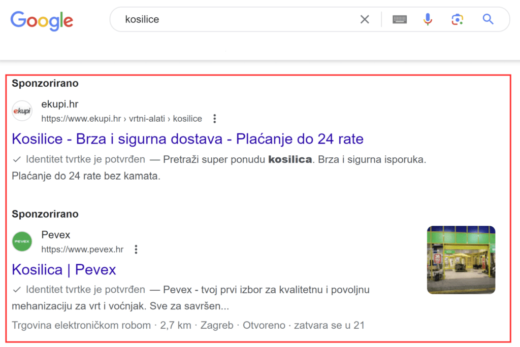 PPC search oglas